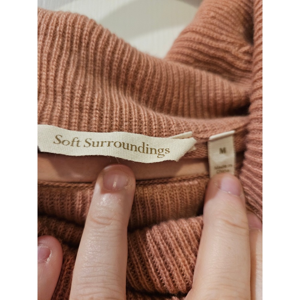 Soft Surroundings Noemie Cowl Neck Pink Wool Alpaca Sweater Medium Cozy - Picture 3 of 7